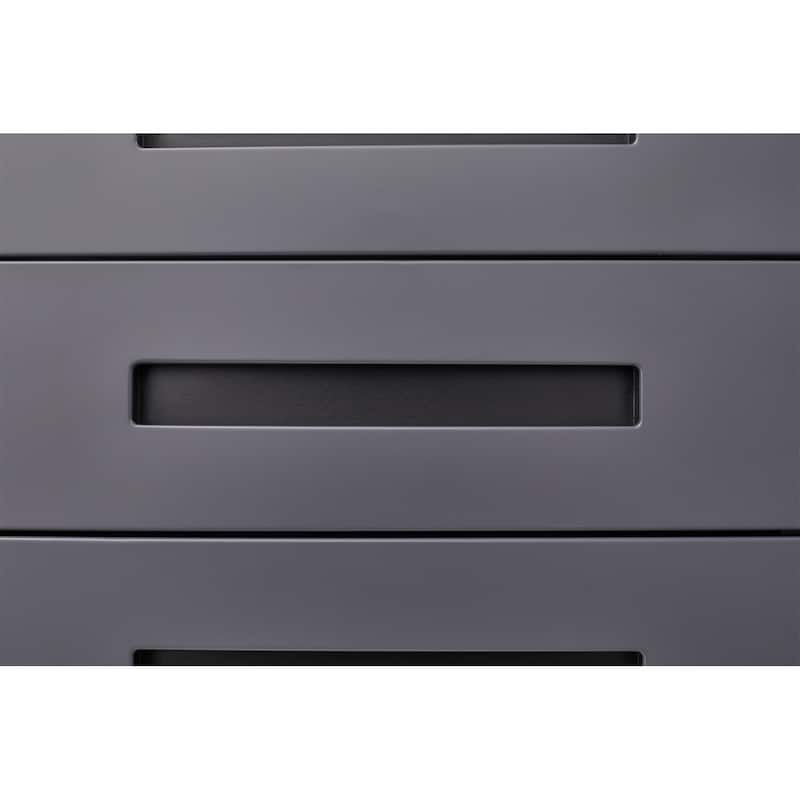 Rounded 3 Drawer Mobile Filing Cabinet, 5-Wheel Design Anti Tilt Cold-Rolled Steel, With Pencil Storage Box
