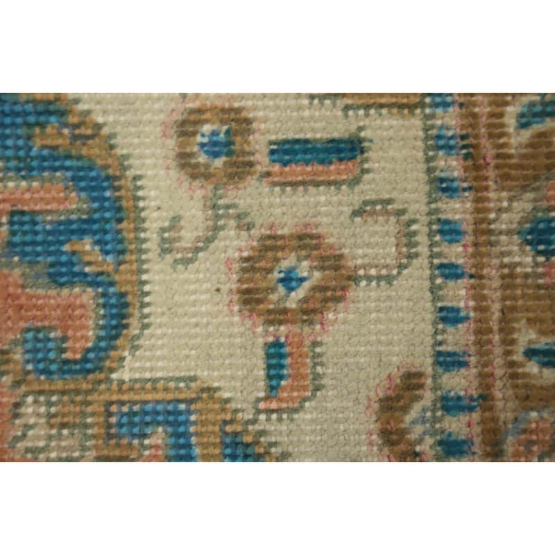Hand Knotted Oriental 100% Wool Carpet Traditional Floral Coral Tabriz Area Rug - 4' 9'' X 3' 0''
