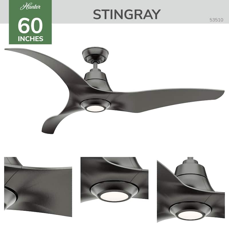 Casablanca Stingray 60" Outdoor ENERGY STAR Ceiling Fan with LED Light and Handheld Remote