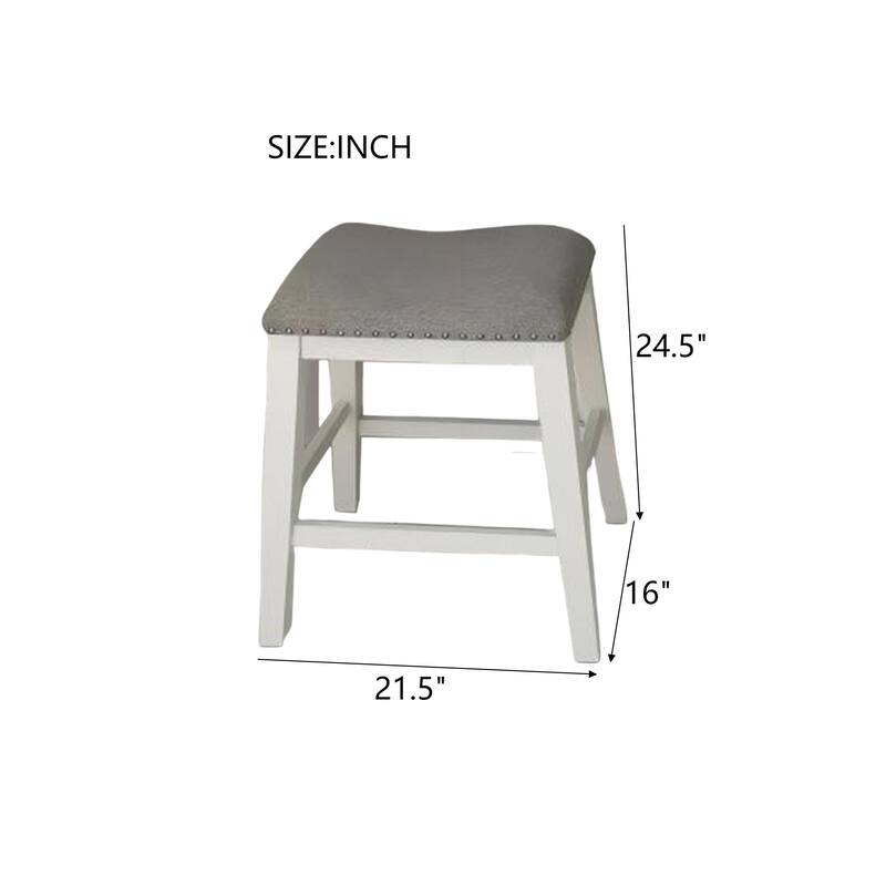 Oak Backless Seat Counter Stools