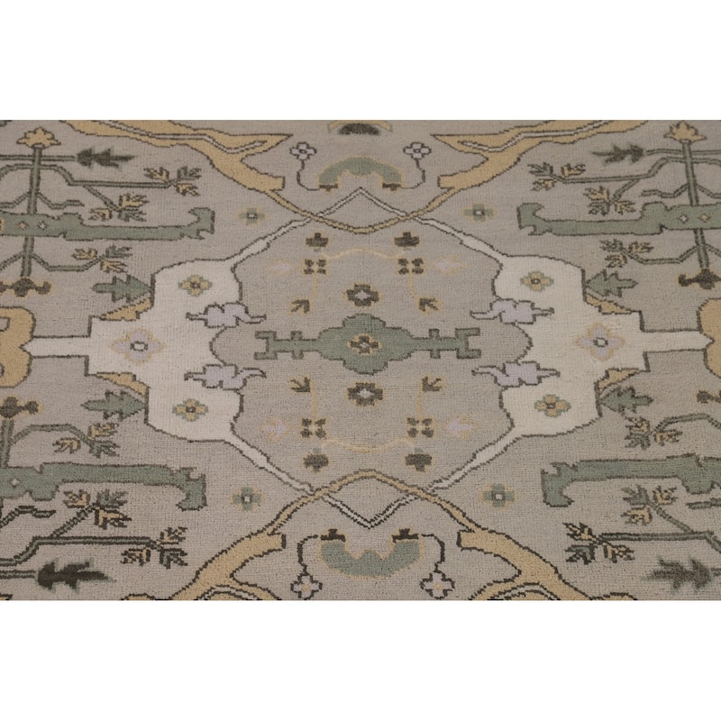 Al-Over Oushak Indian Area Rug Handmade Wool Carpet - 8'0"x 9'9"