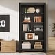 preview thumbnail 6 of 15, 5-Tier Tall Heavy Duty Floor Bookcase, Solid Wood Large Bookshelf