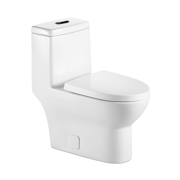 Comfort Height Modern Double Pumped One Piece Toilet. Opens flyout.