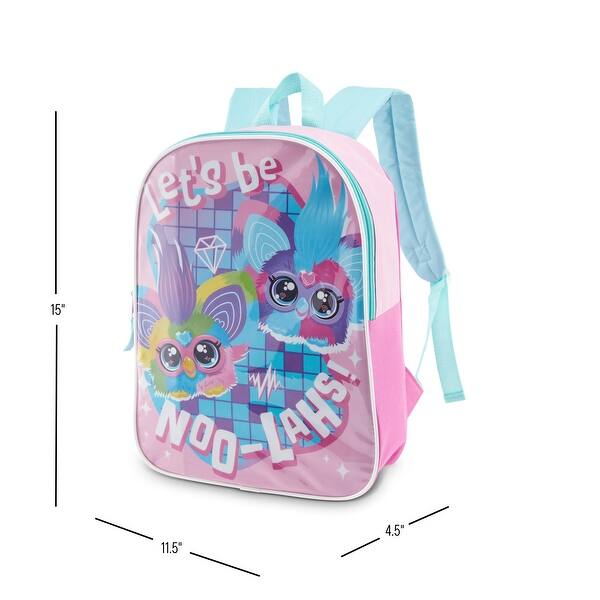 dimension image slide 9 of 26, Girls 15" Backpack with Padded Straps & Zip Compartment - Ideal Toddler Bookbag for School & Travel