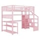preview thumbnail 11 of 10, Metal Loft Bed with L-Shaped Desk, Wardrobe, Heavy Duty Frame with LED Lights & Charging Station
