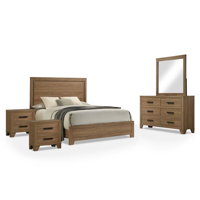 Furniture of America Nyess Modern Chestnut Brown 5-Piece Wood Bedroom Set