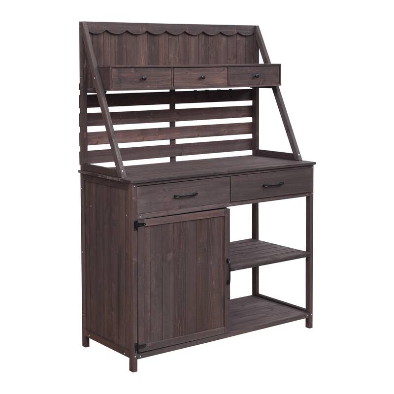 Christopher Knight Home- Isabella Outdoor Fir Wood Potting Bench