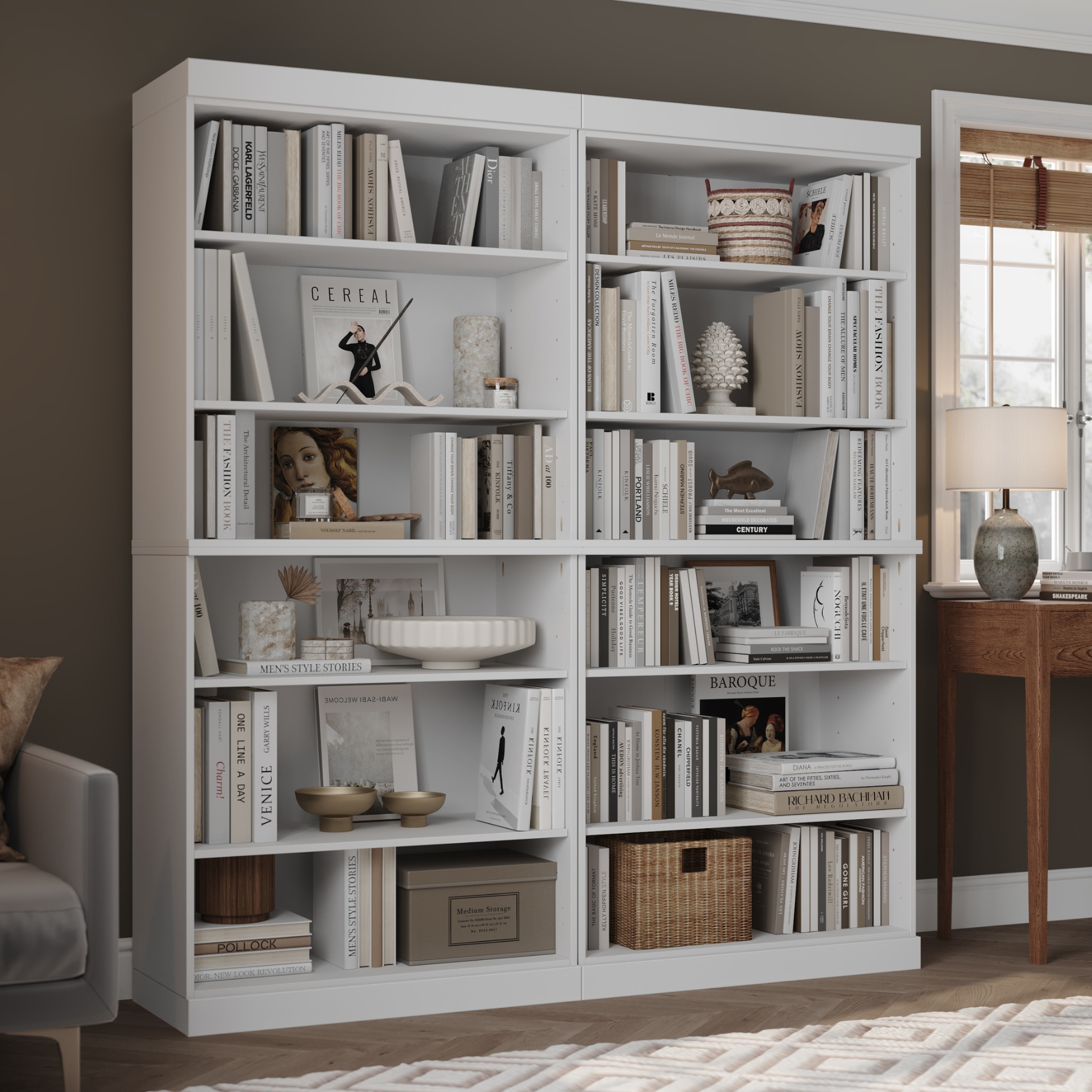 Palace Imports 100% Solid Wood Tall Open 12-Shelf Bookcase, 64" W x 71.5" H