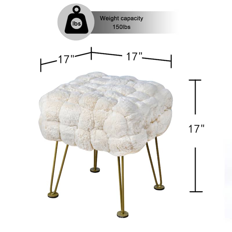 FoxFauxFur Pouf Stool