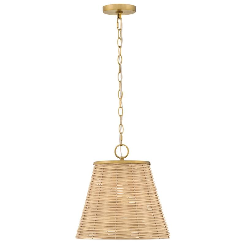 Lark 83217 Brynn 1 Light 14" Wide Pendant with Rattan Shade