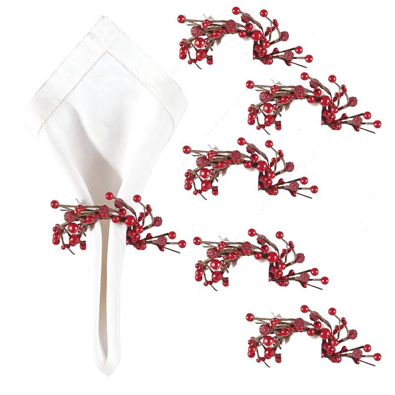 Berries Wreath Napkin Ring Set of 6 - Set of 6