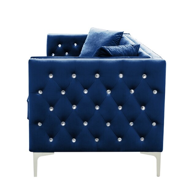 2025人気No.1の Upholstered Velvet Inch 59.4 Loveseat Sofa Back Tufted Sofa, トップス