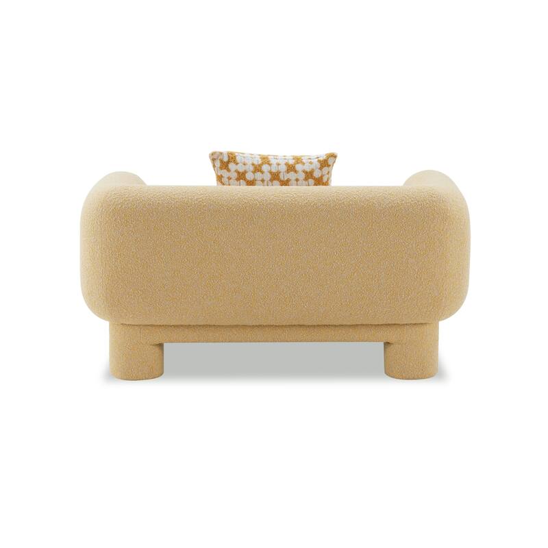 Furniture of America Nyxel Modern 2-Piece Yellow Fabric Sofa Set with Pillows