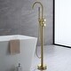 preview thumbnail 1 of 5, Luxury Brushed Gold Bathtub Faucet Freestanding Tub Filler With Handheld Shower And CUPC Certificate