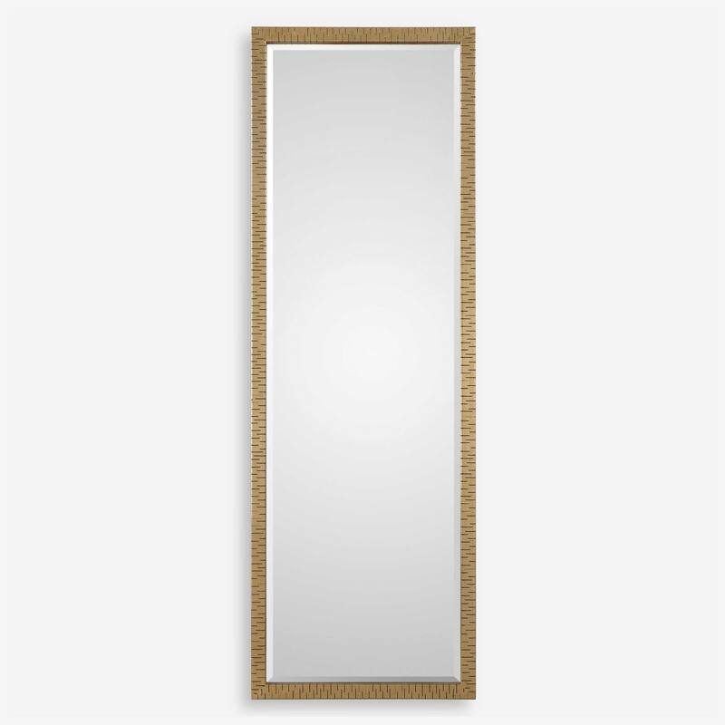 Laser Cut Beveled Rectangular Wall Mirror - 72" - Gold