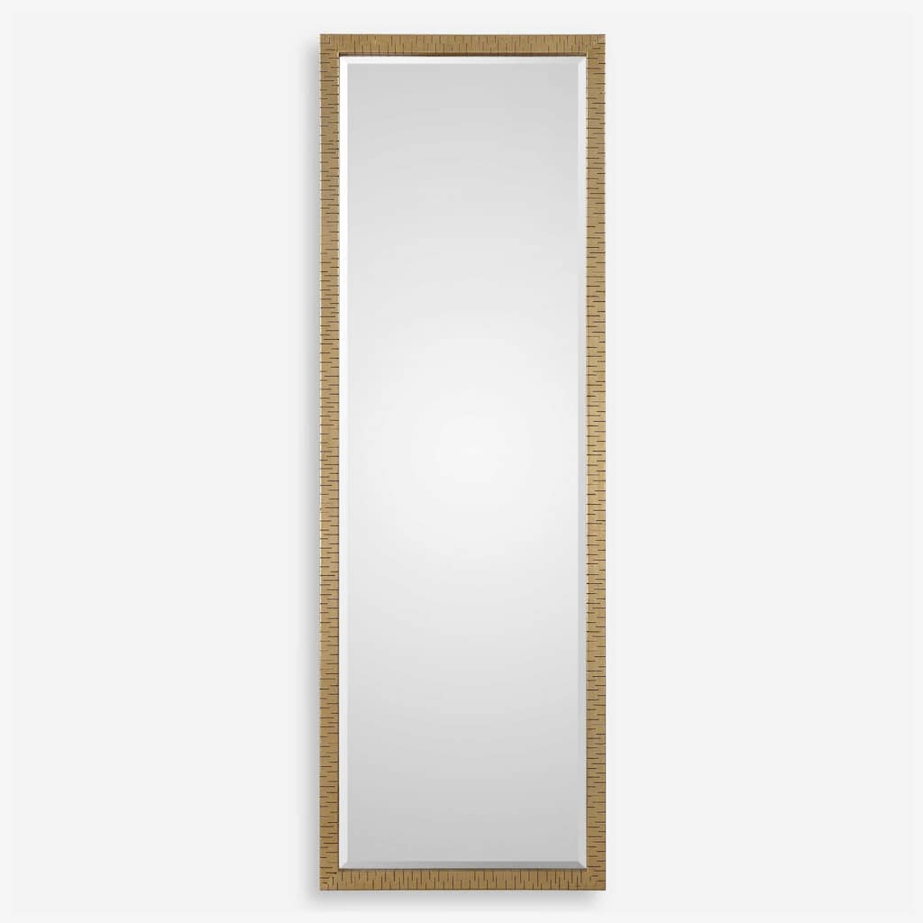 Laser Cut Beveled Rectangular Wall Mirror - 72" - Gold