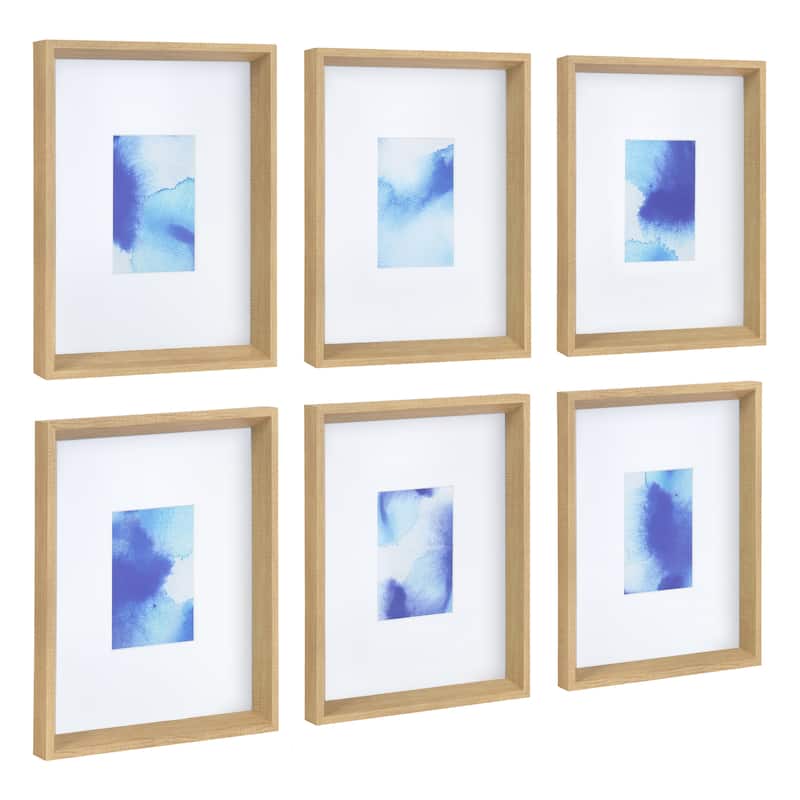 Kate and Laurel Calter 6 Piece Framed Black and White Print Art Set