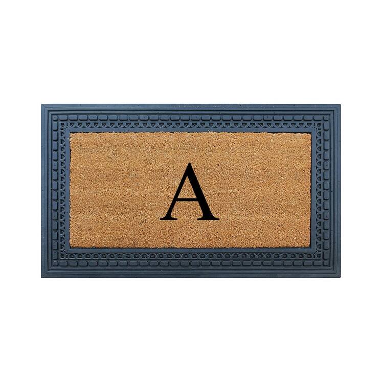 A1HC Rubber and Coir, 24" X 39" Heavy Duty Outdoor Monogrammed Doormat