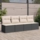 preview thumbnail 91 of 152, vidaXL Patio Sofa with Cushions Outdoor Seating Sectional Sofa Poly Rattan 24.4 x 86.6 x 27.2 in - Black and cream 4-seater