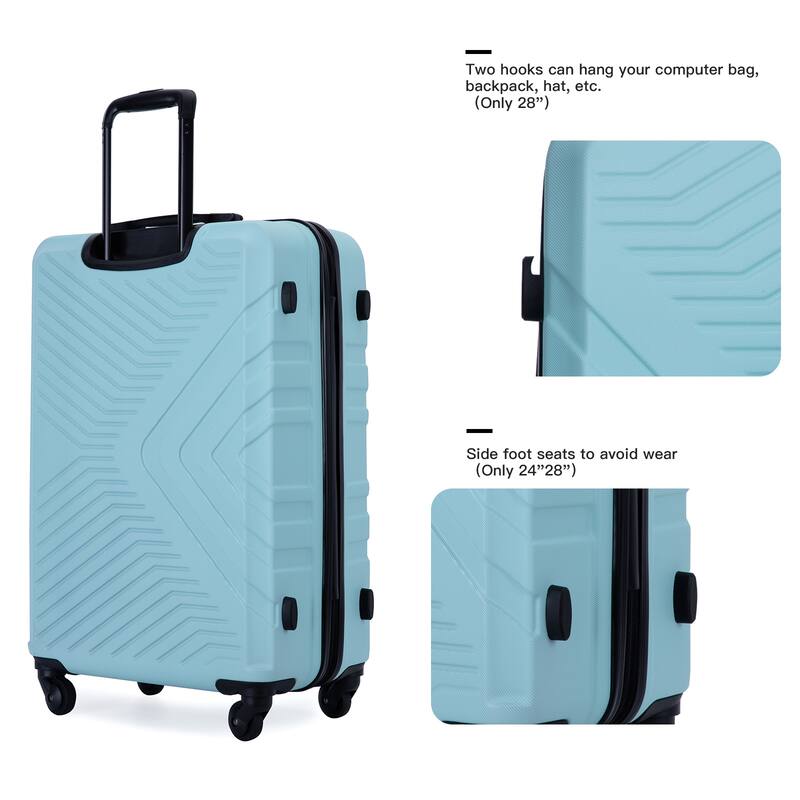 High Quality 3 Piece Hard-Shell Luggage Sets, ABS Lightweight Suitcase with Telescoping Handles and Spinner Wheels & TSA Lock