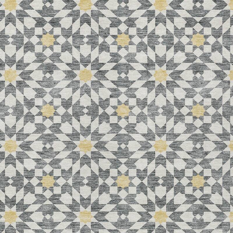 HomeRoots Floral Medallion Transitional Rectangle Outdoor Rug