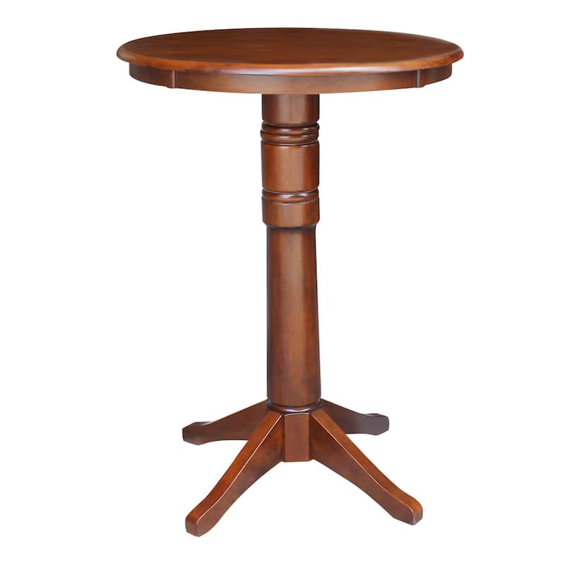 30 Inch Round Pedestal Table - Bar Height - Espresso