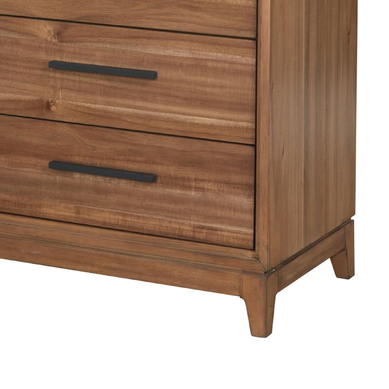 Chest with 5 Drawers and Wooden Frame, Brown