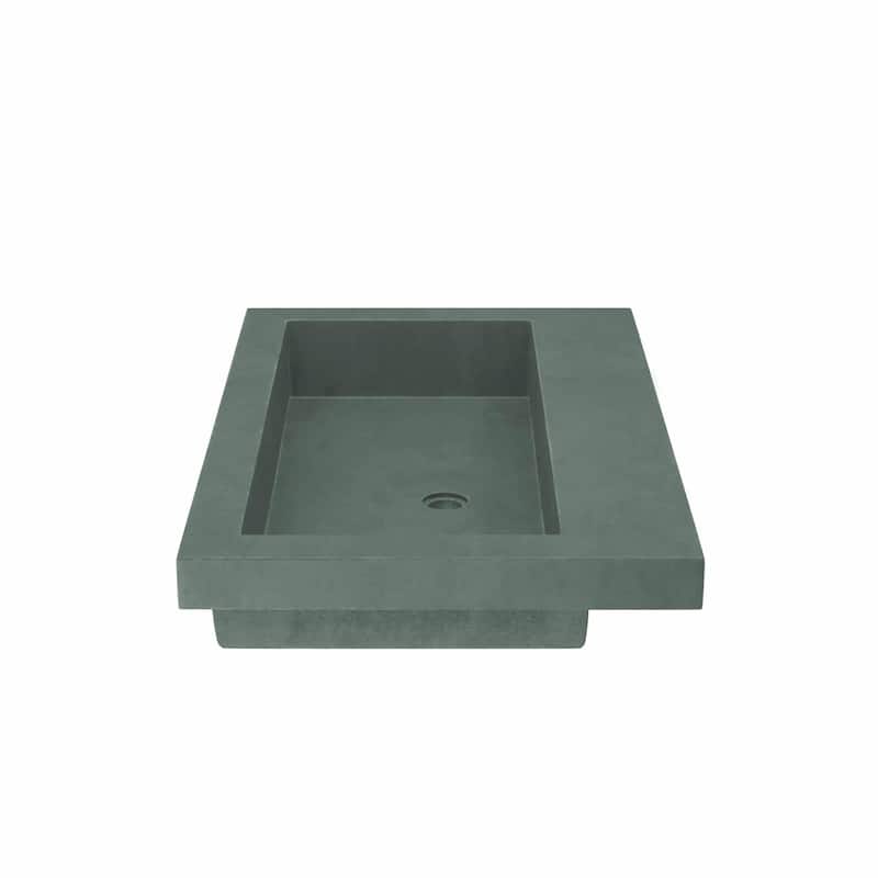 30" NativeStone Trough Drop-in Rectangular Bathroom Sink