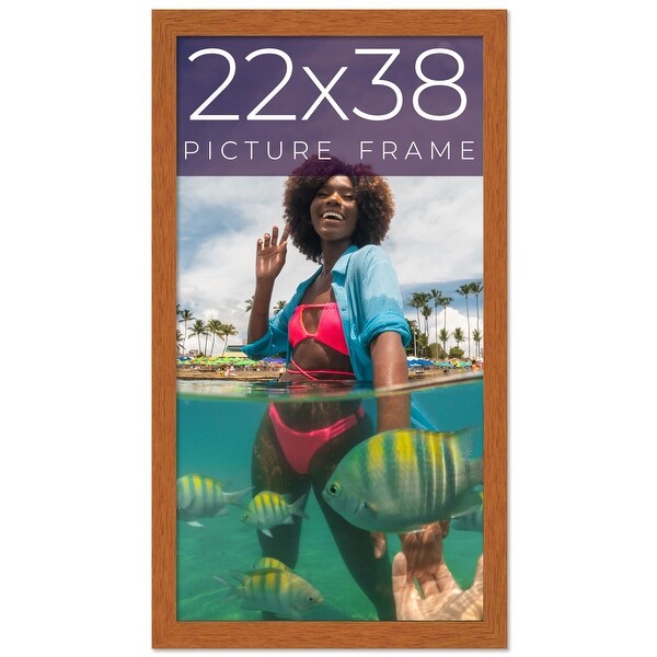 22x38 Brown Picture Frame - Wood Picture Frame Complete with UV