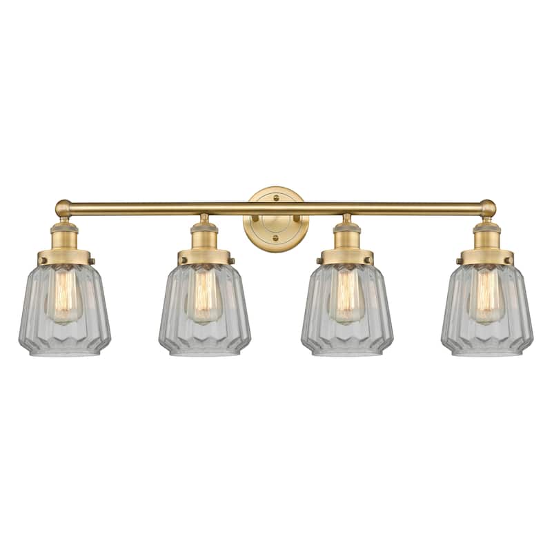 Innovations Lighting Chatham - 4 Light 34" Bath Vanity Light - Clear/Brushed Brass