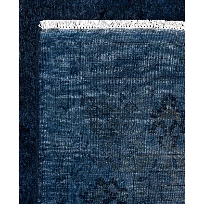 Overdyed One-of-a-Kind Hand-Knotted Area Rug - Blue - 6' 1" x 9' 0"
