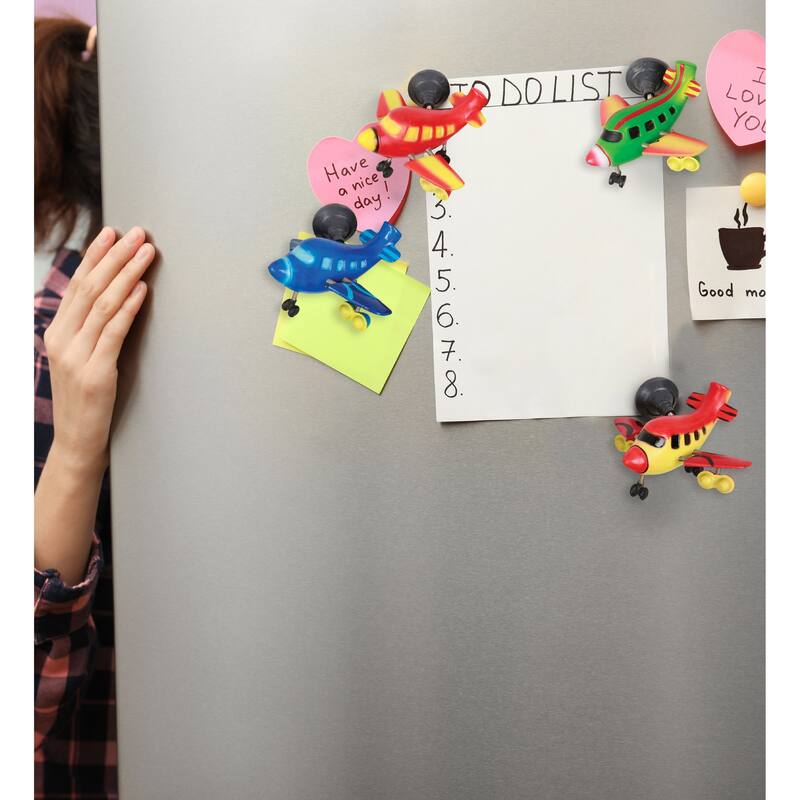 CoTa Global Airplane Refrigerator Bobble Magnets Set of 4- Multicolor