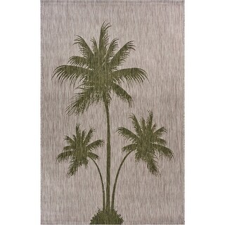2' X 3' Green Palm Tree Indoor Outdoor Scatter Rug - 3'6