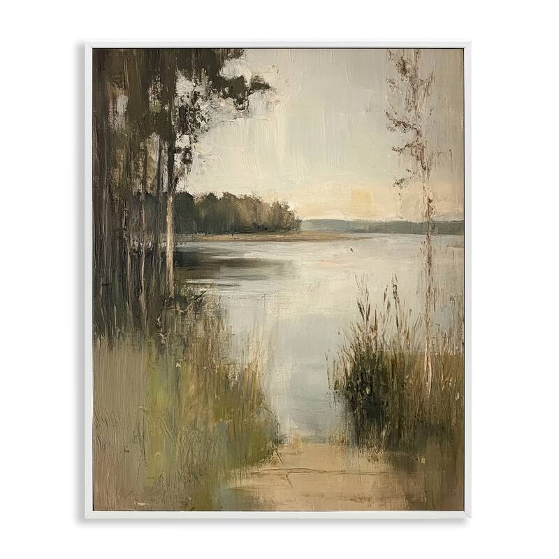 Stupell Wild Grasses by Lakeside Framed Giclee Art Design By Petal Prints Design - 16 x 20 - White