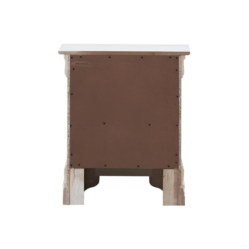 Silver Champagne Nightstand with Two Drawers