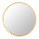 preview thumbnail 1 of 3, Round Metal Wall Mirror, Gold Finish