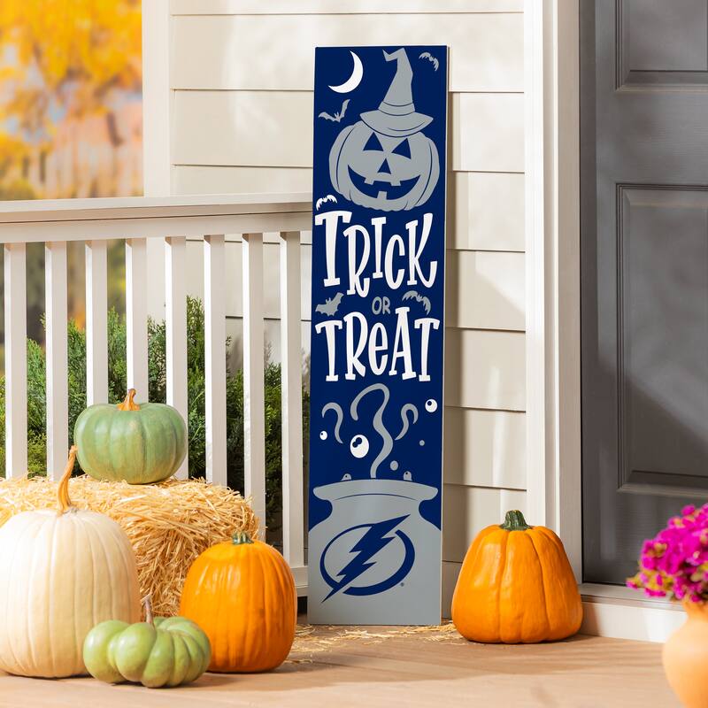 47" Double Sided Seasonal Porch Leaner, Tampa Bay Lightning - 47" x 11.25" - Halloween