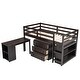 preview thumbnail 18 of 41, All-in-one Bookcase Bed Platform Bed Twin Size Low Loft Bed with Rolling Portable Desk, Bookshel, Cabinet and Storage Drawers