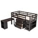 preview thumbnail 5 of 7, Twin Size Loft Bed With Cabinet,Shelves And Rolling Portable Desk