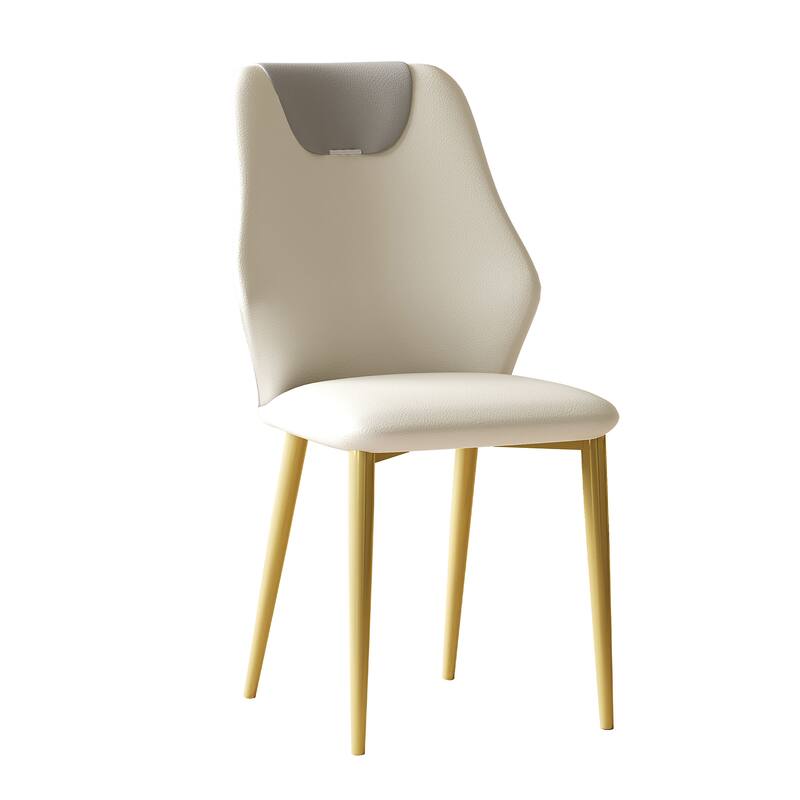 PU Leather Upholstered Dining Chairs Set of 2, Ergonomic Kitchen Side Chairs, Accent Chair with Carbon Steel Legs