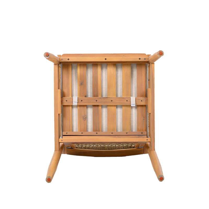 Christopher Knight Home - Caldera Outdoor Acacia Wood Patio Dining Chairs with Rope Woven Backrest and Cushions, Set of 2