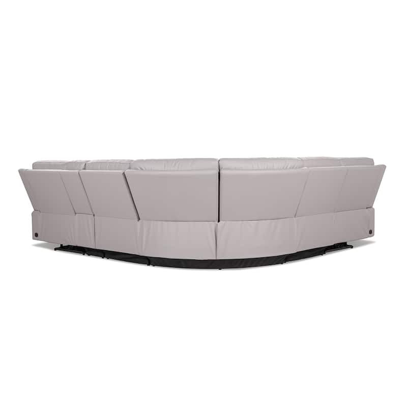 Melbourne 122" Modern Power Motion 6-Piece Reclining Corner Sectional with Cup Holders