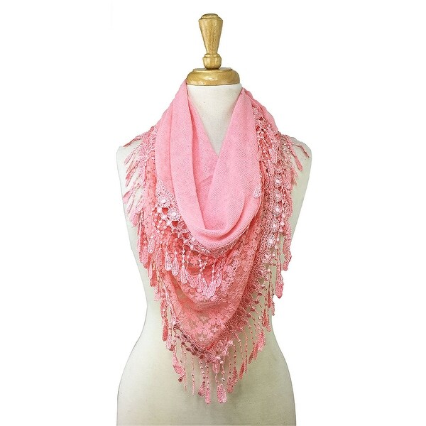 Women's Fancy Lace Fringes Triangle Scarf On Sale Overstock 19480824