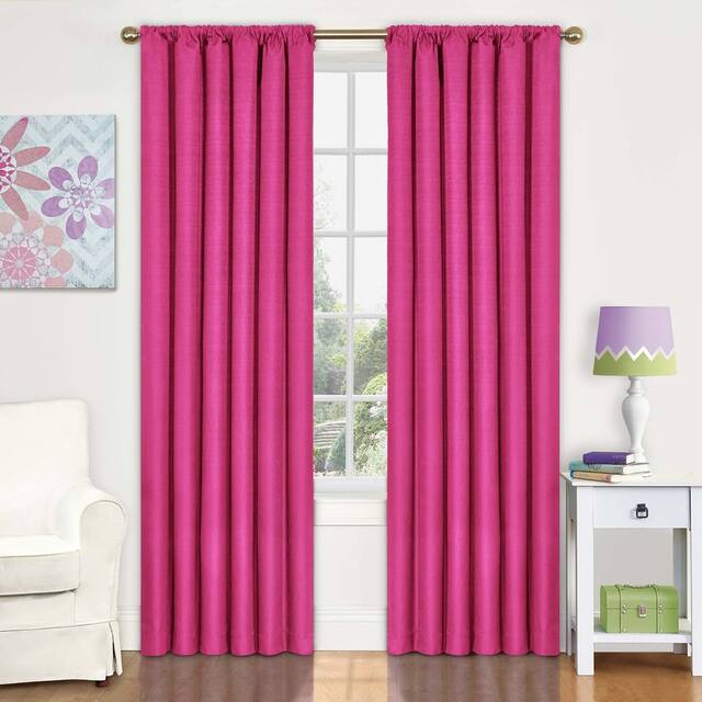 Eclipse Kendall Blackout Window Curtain Panel - 84 Inches - Raspberry