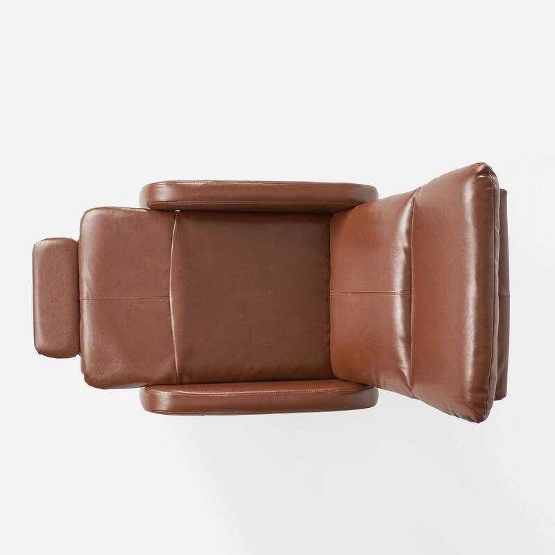 Roomfitters 33.5" Wide Faux Leather Push Back Standard Recliner, Brown