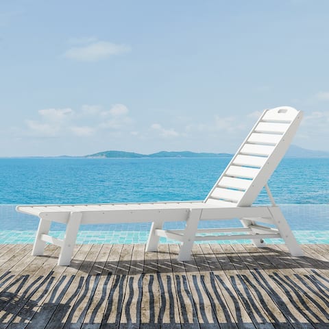 POLYWOOD Nautical Outdoor Stackable Chaise Lounge
