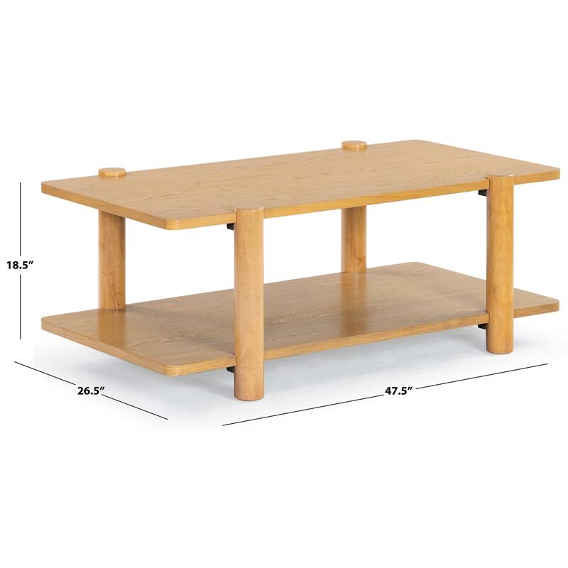 SAFAVIEH Couture Edisyn 2 Shelf Wood Coffee Table - 48"W x 27"D x 19"H