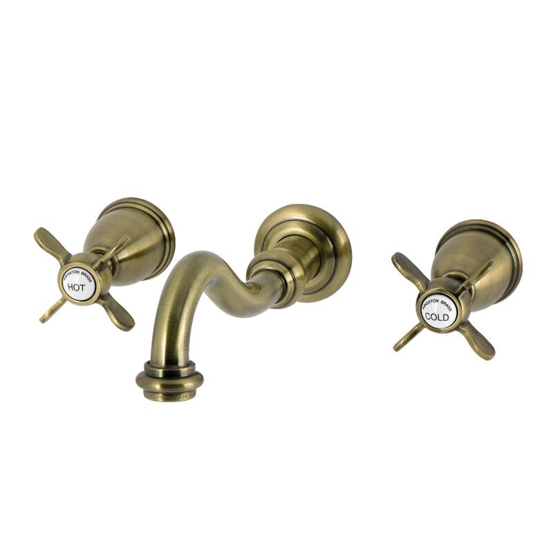 Kingston Brass Essex Double-Handle Wall Mount Bathroom Faucet - Antique Brass