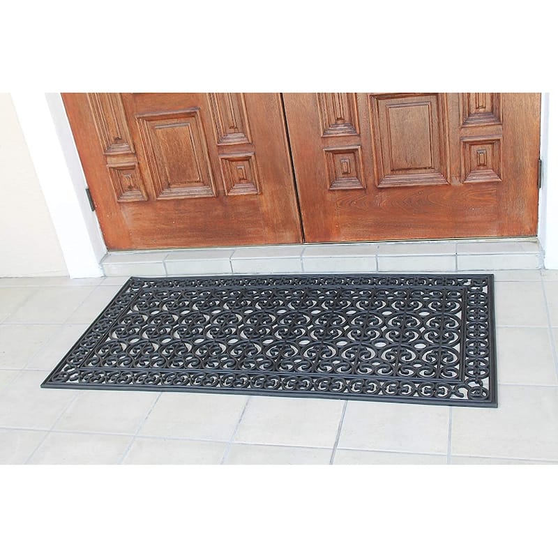 A1HC Rubber Grill Matching Doormat Set, For Front, Patio & Garage Entrance, Heavy Duty for Indoor Outdoor