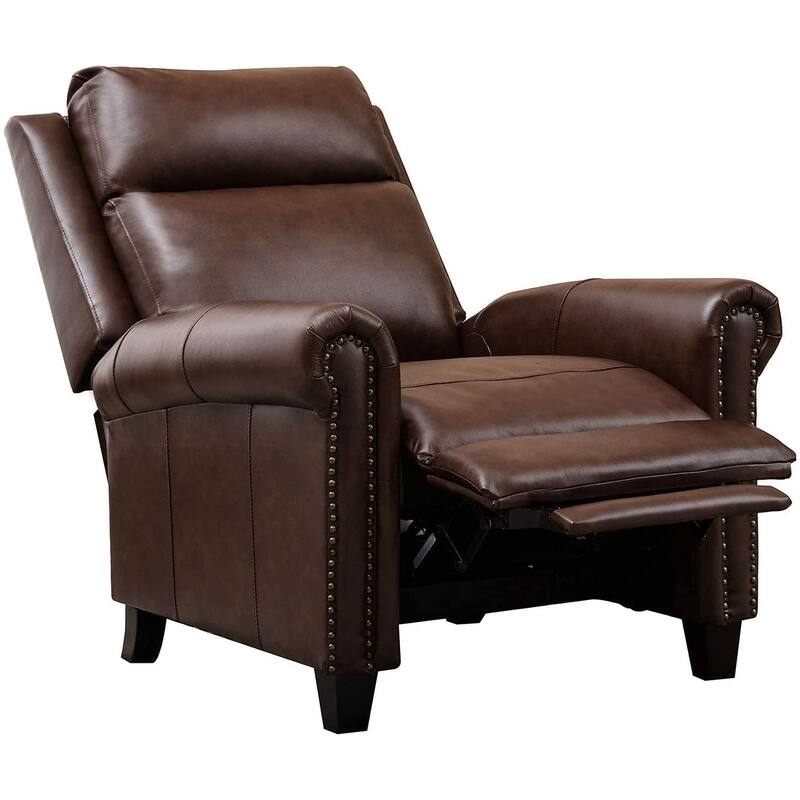 Genuine Leather Adjustable Single Sofa with Comfortable Arms and Back for Living Room